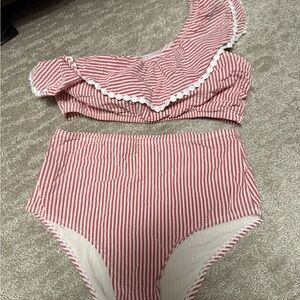 J. Crew Red and White Striped Garment